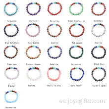 2016 Moda Urbana 7Chakra Piedra 8mm Tipo Material Granos sueltos Pulsera de Streth